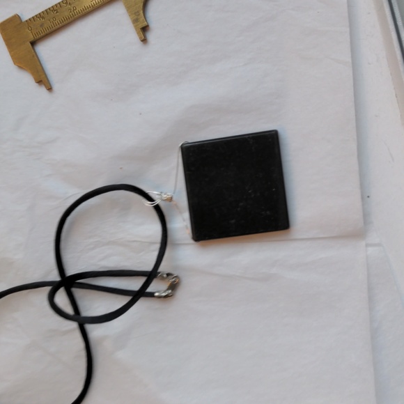 Inlaid gem necklace.  New Handcrafted, Emerald, amethyst, pyrite. 925 - Picture 5 of 7